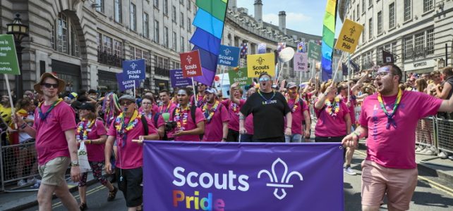 A group of Scouts at London Pride